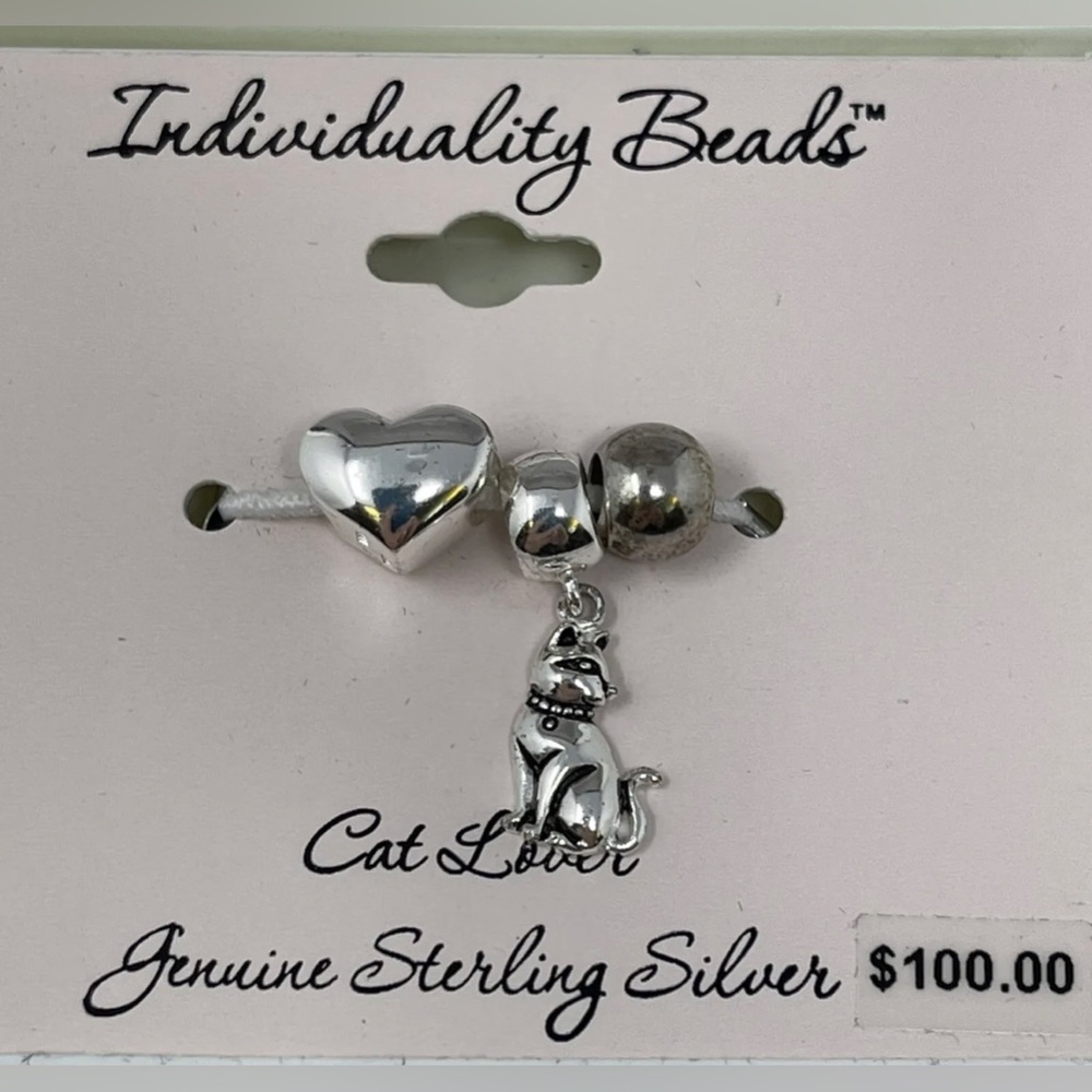 925 Kohl's Sterling Silver Slide Individuality Beads Cat Lover Charms